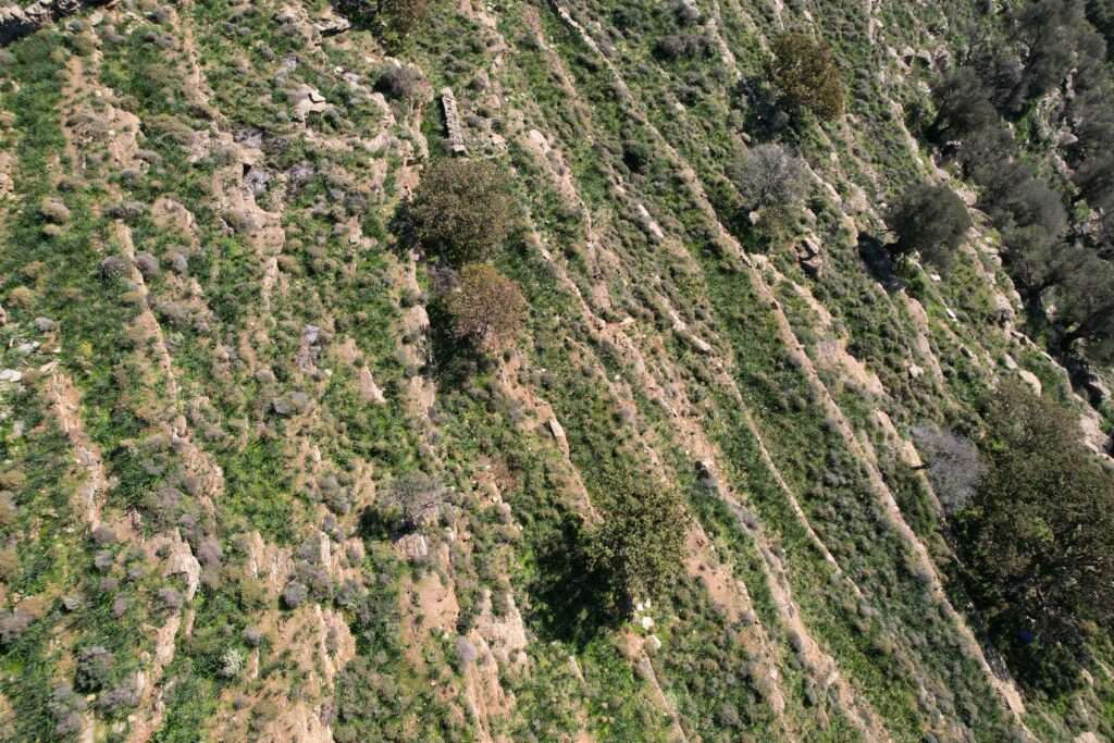 5 .Εναέρια αποτύπωση με Χρήση ΣμηΕΑ (Drone) και χαρτογράφηση αναβαθμίδων (πεζούλων) για τον προσδιορισμό του αγροτικού χαρακτήρα ιστορικά καλλιεργούμενων εκτάσεων στα νησιά των Κυκλάδων (ενδεικτικά Αμοργός, Κέα, Άνδρος). — φωτογραφία 3